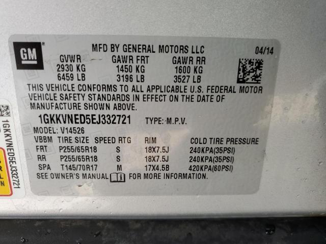 1GKKVNED5EJ332721 GMC ACADIA SLE