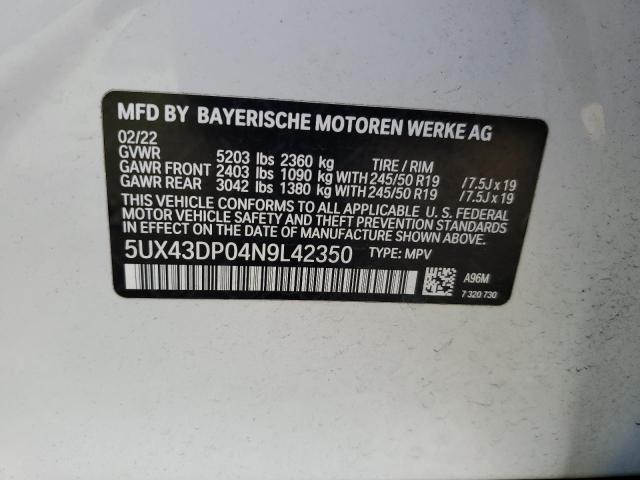 5UX43DP04N9L42350 BMW X3 Sdrive30i