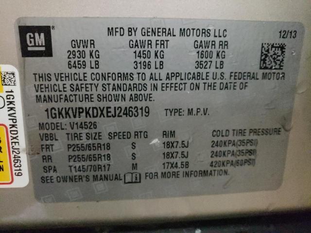 1GKKVPKDXEJ246319 GMC ACADIA SLE