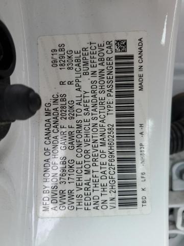 2HGFC2F69KH602582 Honda Civic Lx