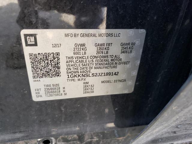 1GKKNSLS2JZ189142 GMC ACADIA SLE