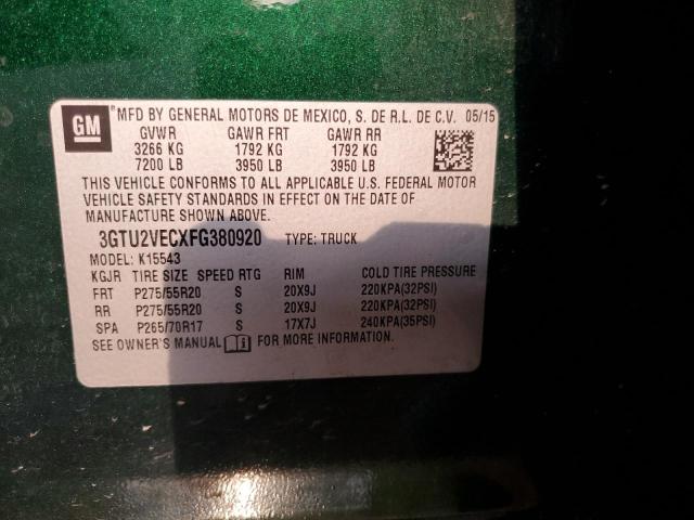3GTU2VECXFG380920 GMC Sierra K1500 Slt
