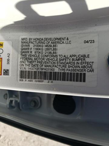 1HGCY2F78PA031900 Honda Accord Hybrid Sport-l