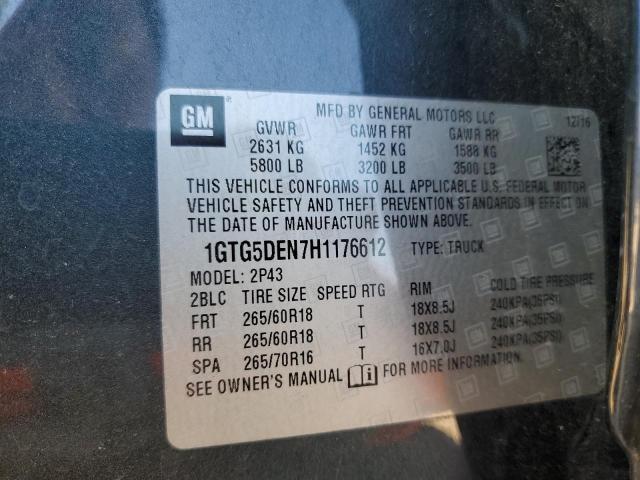 1GTG5DEN7H1176612 GMC CANYON SLT