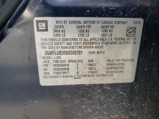 2GKFLUE35G6300781 GMC Terrain Slt