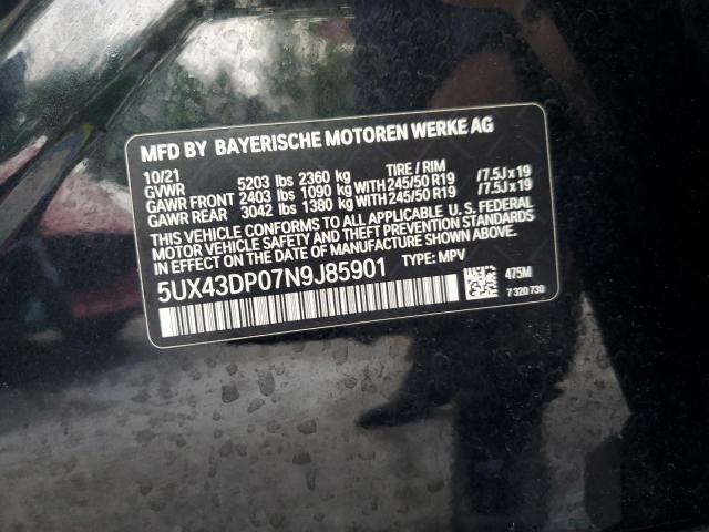 5UX43DP07N9J85901 BMW X3 Sdrive30i