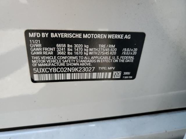 5UXCY8C02N9K23027 BMW X6 M50i