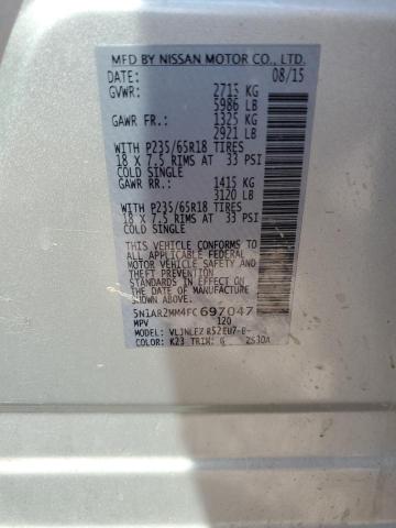 5N1AR2MM4FC697047 Nissan Pathfinder S