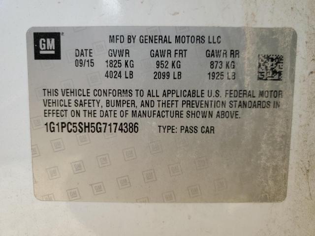 Chevrolet Cruze Limited Ls 2016 1G1PC5SH5G7174386 Image 12