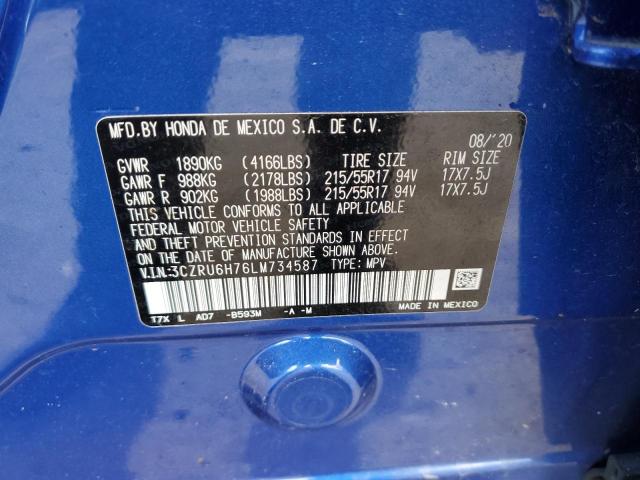 3CZRU6H76LM734587 Honda Hr-v Exl