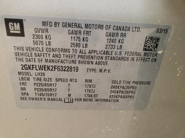 2GKFLWEK2F6322819 GMC Terrain Sle