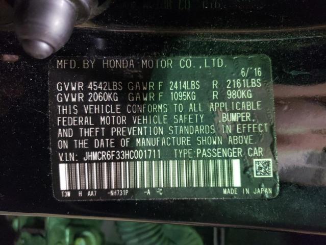 JHMCR6F33HC001711 Honda ACCORD HYBRID