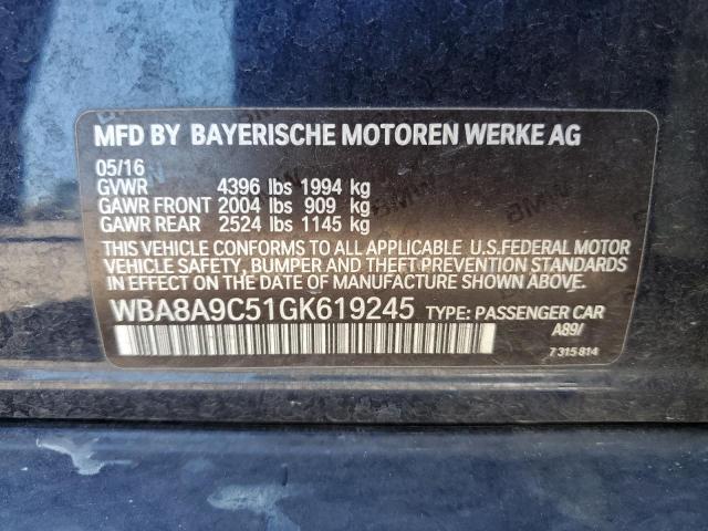 WBA8A9C51GK619245 BMW 320 I