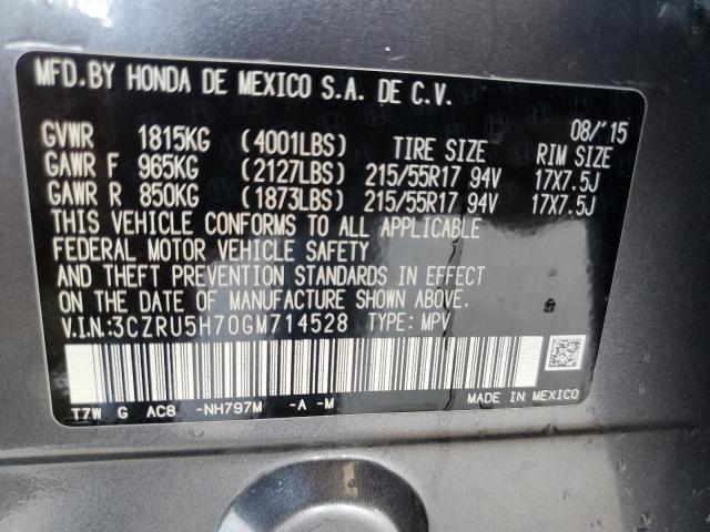 3CZRU5H70GM714528 Honda Hr-v Exl