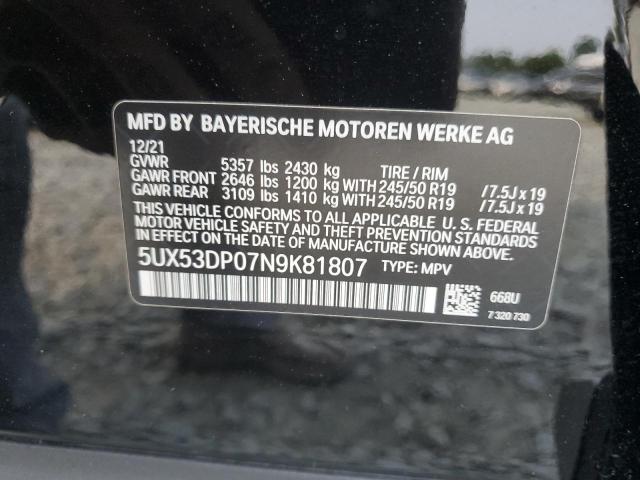 5UX53DP07N9K81807 BMW X3 Xdrive30i