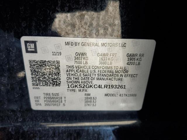 1GKS2GKC4LR193261 GMC Yukon Xl K1500 Slt