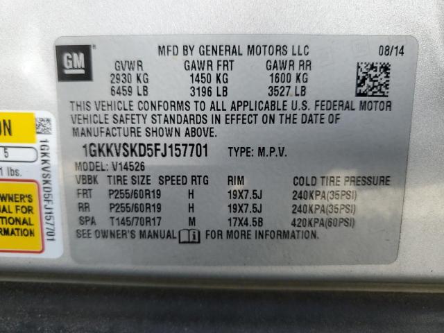 1GKKVSKD5FJ157701 GMC Acadia Slt-2