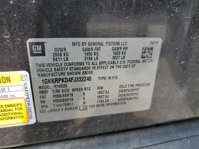 1GKKRPKD4FJ332246 GMC ACADIA SLE