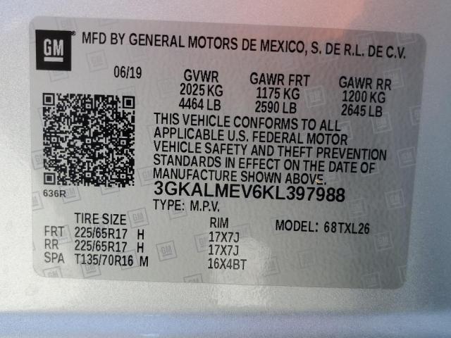 3GKALMEV6KL397988 GMC Terrain Sle