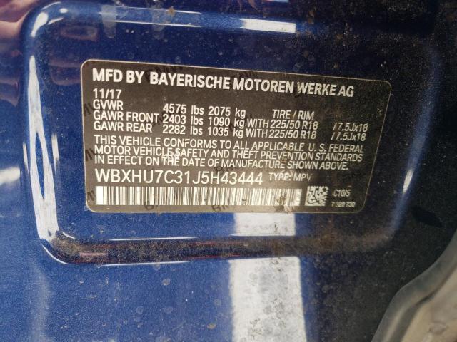 WBXHU7C31J5H43444 BMW X1 Sdrive28i