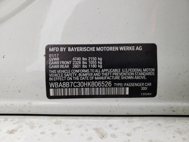 WBA8B7C30HK806526 BMW 340 XI