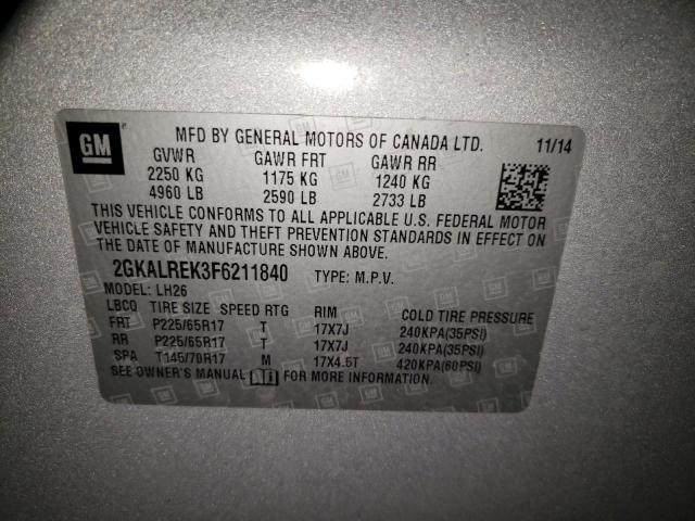 2GKALREK3F6211840 GMC Terrain Sle
