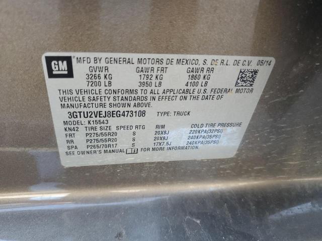 3GTU2VEJ8EG473108 GMC Sierra K1500 Slt