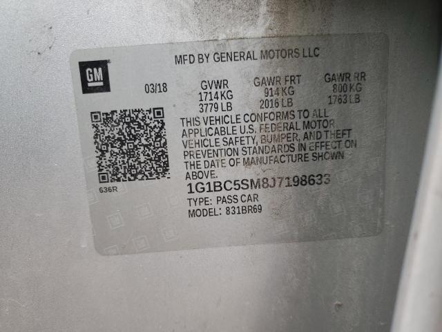 1G1BC5SM8J7198633 Chevrolet CRUZE LS