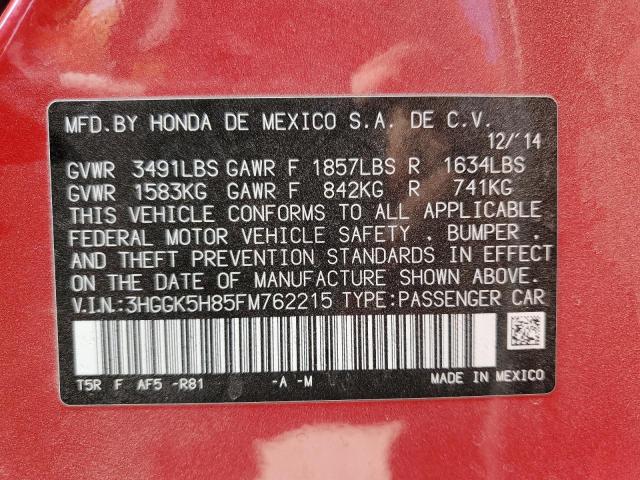 3HGGK5H85FM762215 Honda FIT EX