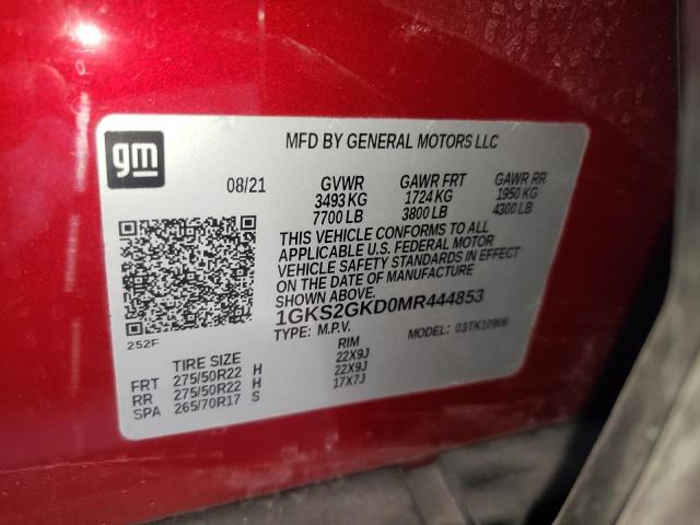 1GKS2GKD0MR444853 GMC Yukon Xl K1500 Slt