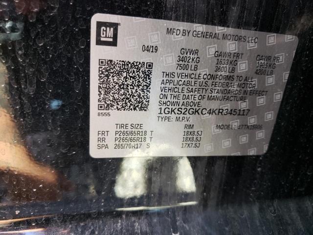 1GKS2GKC4KR345117 GMC Yukon Xl K1500 Slt