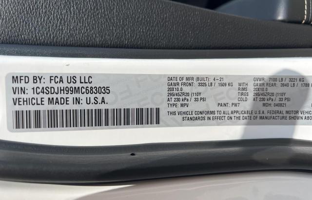 1C4SDJH99MC683035 Dodge Durango Srt Hellcat