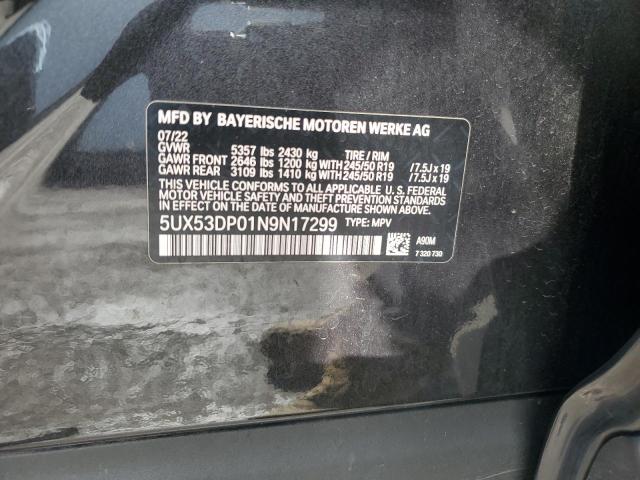 5UX53DP01N9N17299 BMW X3 Xdrive30i