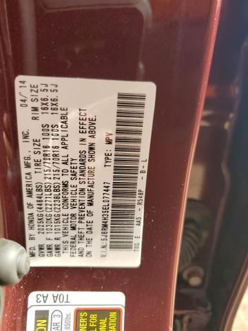 5J6RM4H35EL077447 Honda CR-V LX