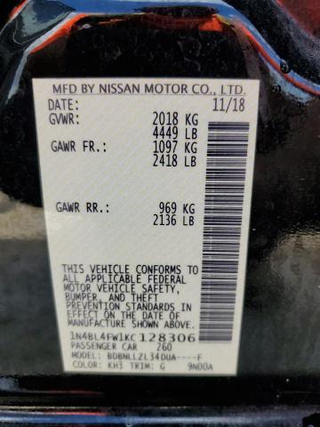 1N4BL4FW1KC128306 Nissan Altima Platinum