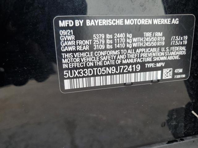 5UX33DT05N9J72419 BMW X4 Xdrive30i
