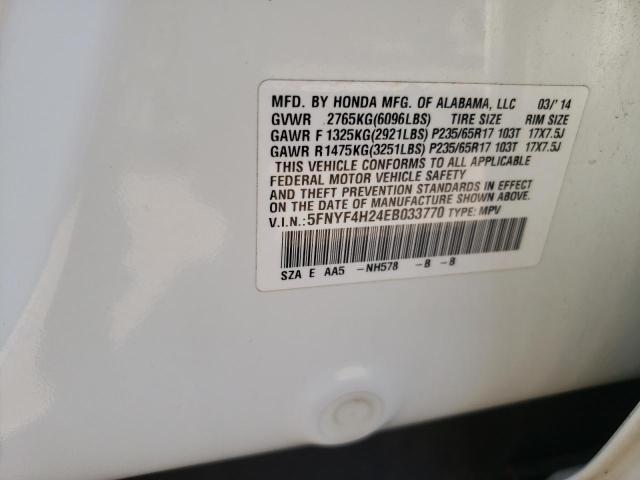 5FNYF4H24EB033770 Honda PILOT LX