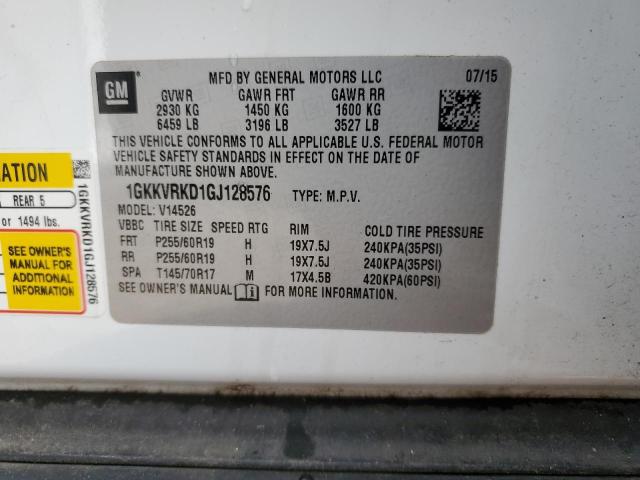 1GKKVRKD1GJ128576 GMC Acadia Slt-1