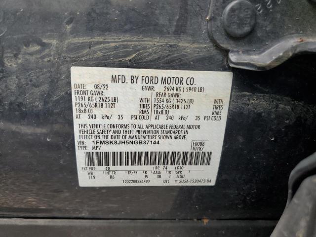 1FMSK8JH5NGB37144 Ford Explorer Timberline