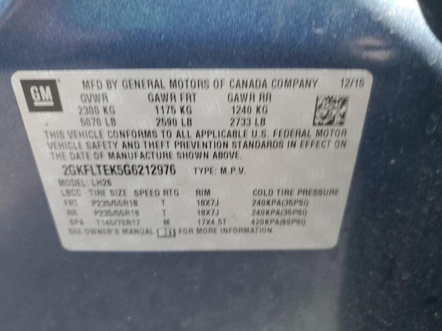 2GKFLTEK5G6212976 GMC Terrain Sle