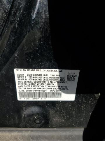 5FNYF6H59HB010544 Honda PILOT EXL
