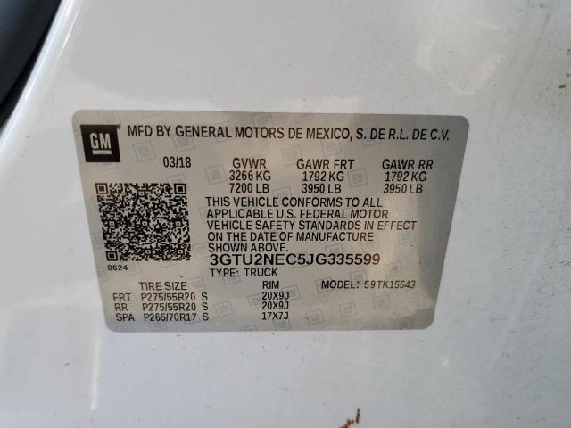 3GTU2NEC5JG335599 GMC Sierra K1500 Slt