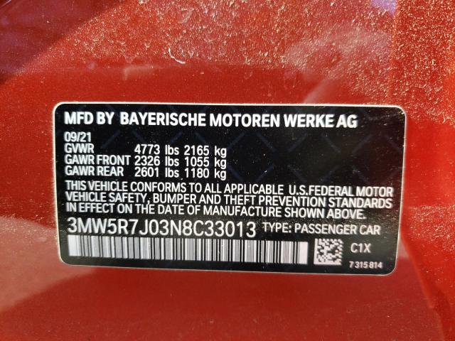 3MW5R7J03N8C33013 BMW 330XI