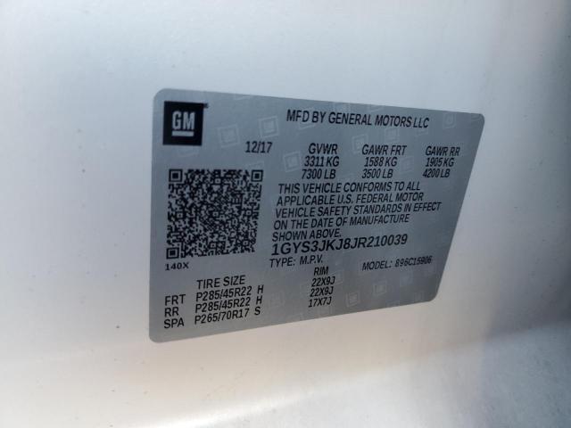 1GYS3JKJ8JR210039 Cadillac Escalade Esv Premium Luxury