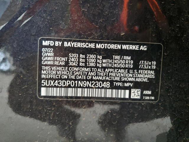 5UX43DP01N9N23048 BMW X3 Sdrive30i
