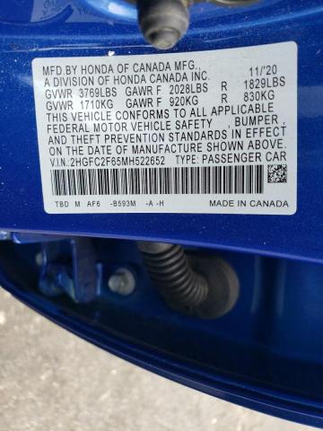2HGFC2F65MH522652 Honda Civic Lx