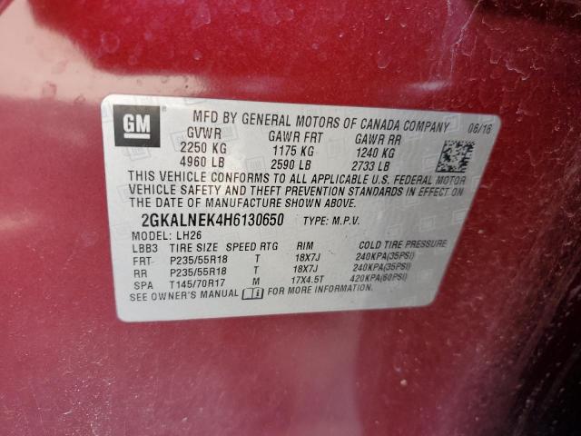 2GKALNEK4H6130650 GMC Terrain Sle