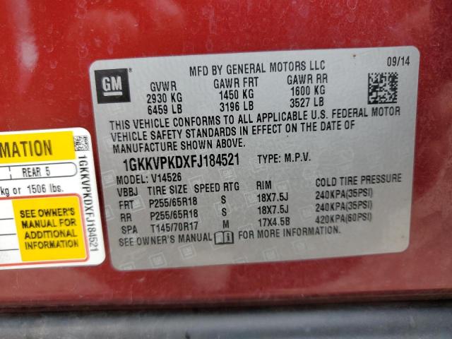1GKKVPKDXFJ184521 GMC ACADIA SLE