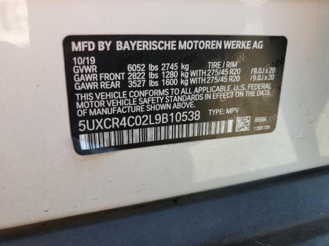 5UXCR4C02L9B10538 BMW X5 Sdrive 40i