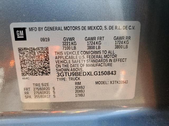 3GTU9BEDXLG150843 GMC Sierra K1500 Sle